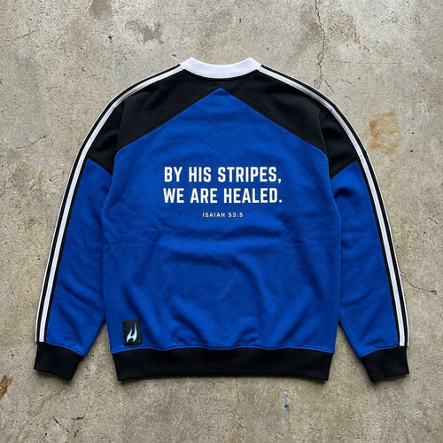 Healed By Stripes - Premium Royal Blue Crewneck