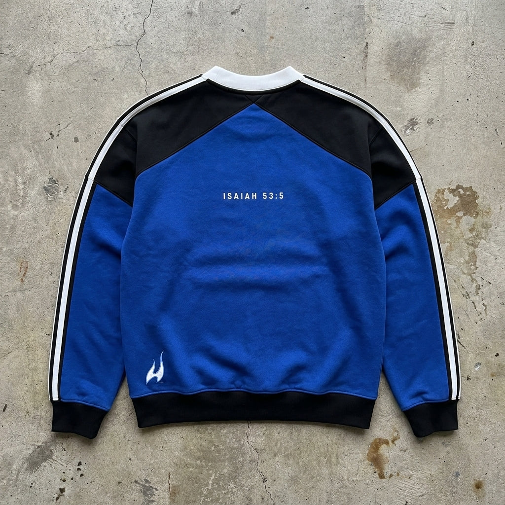 Healed By Stripes - Premium Royal Blue Crewneck