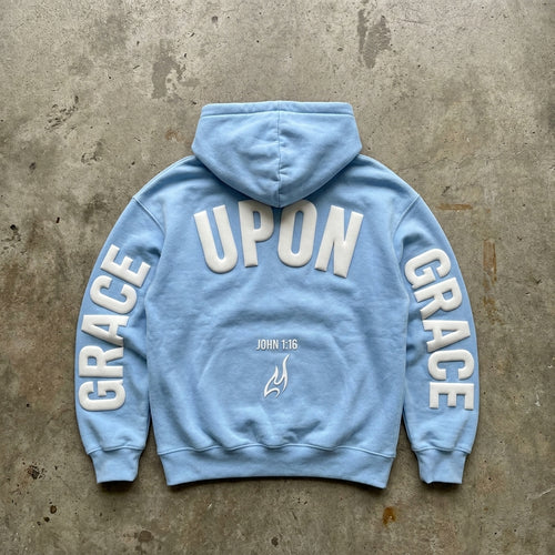 Grace Upon Grace - Premium Sky Blue Hoodie