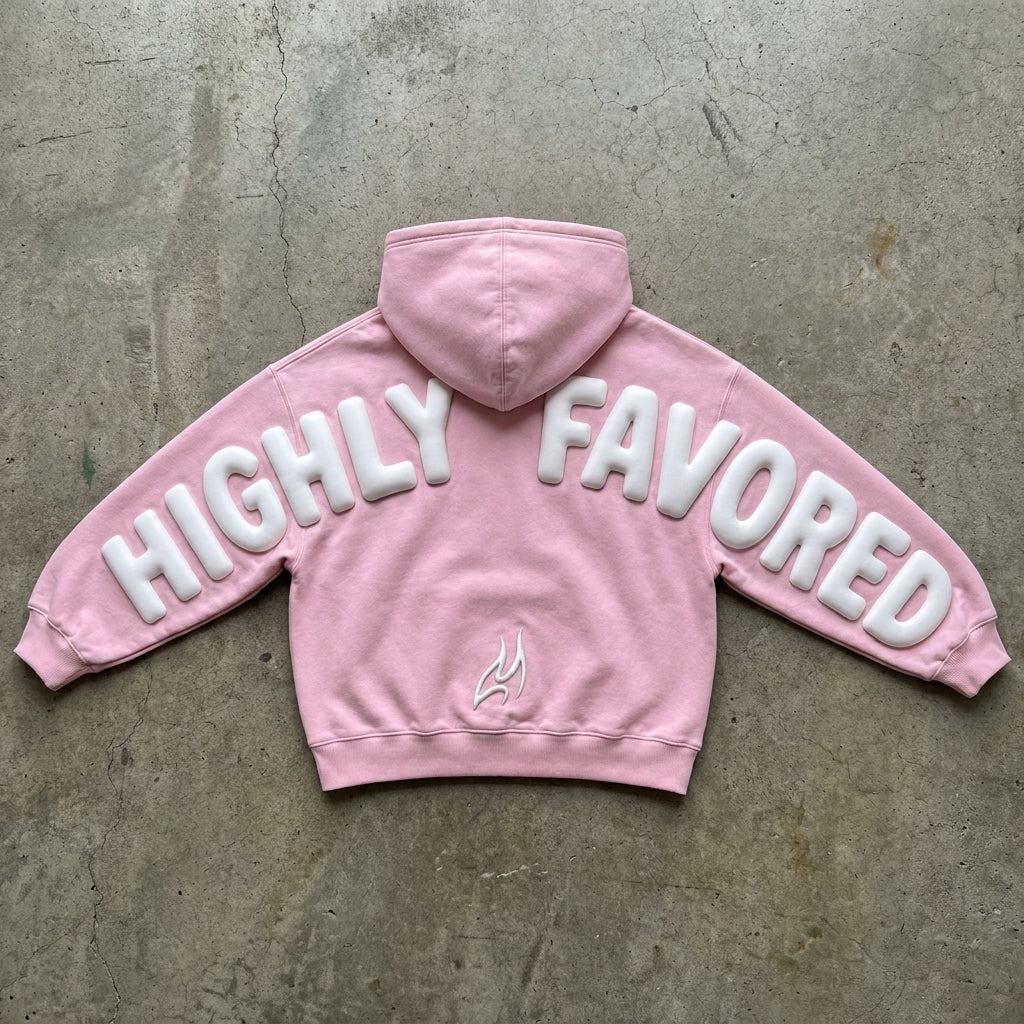 Highly Favored - Premium Pink Hoodie