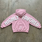 Highly Favored - Premium Pink Hoodie