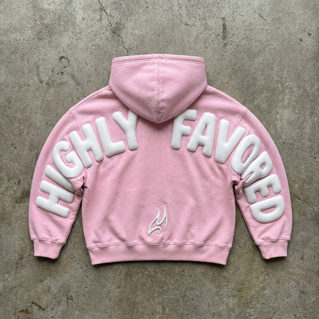 Highly Favored - Premium Pink Hoodie