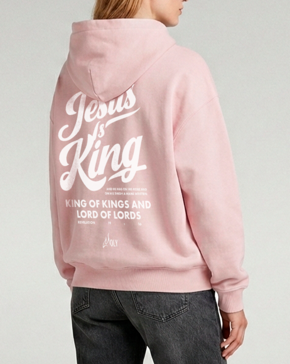 Jesus is King Women’s relaxed hoodie Light Pink