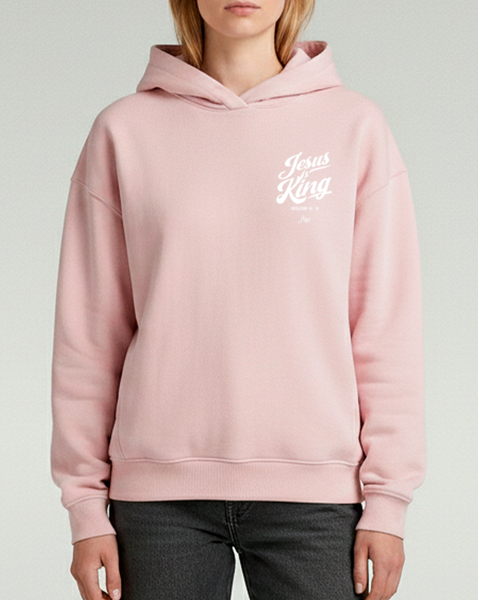Jesus is King Women’s relaxed hoodie Light Pink