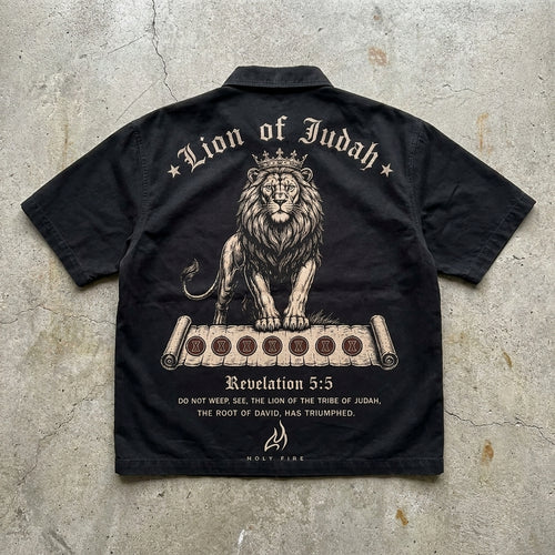 Judah Triumph - Premium Washed Black Work Shirt