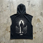 Among The Candlesticks - Snow Washed Hooded Tank