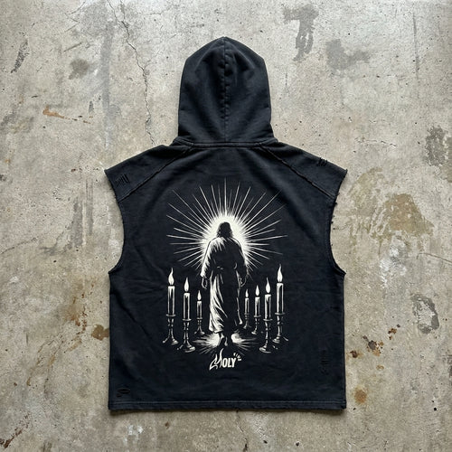 Among The Candlesticks - Snow Washed Hooded Tank