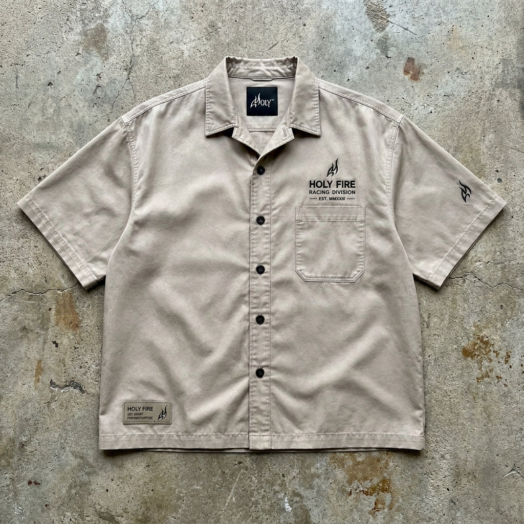 Endurance Run - Premium Sand Button-Up Shirt