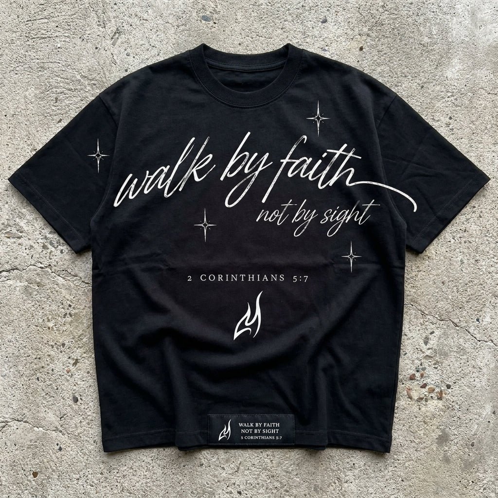 Faith Walk - Black Script Graphic Tee