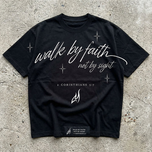 Faith Walk - Black Script Graphic Tee