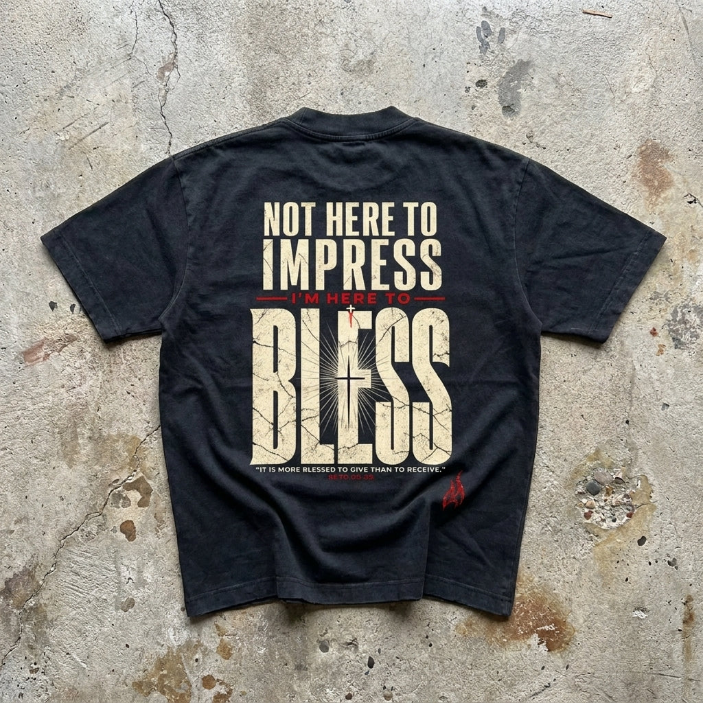 Not Here To Impress  - Heavyweight Vintage Washed T-Shirt