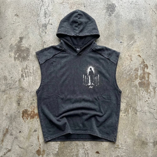 Among The Candlesticks - Snow Washed Hooded Tank