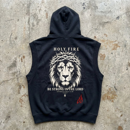 Be Strong in the Lord - Vintage Wash Sleeveless Hoodie