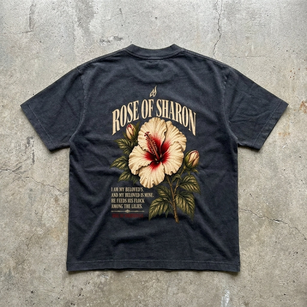 Rose of Sharon Vintage Washed - Heavyweight Frayed T-Shirt